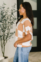 Cafe Check Relaxed Fit Sweater - Charming Charlie