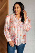 Call Me Back Sheer Floral Button Up Blouse - Charming Charlie