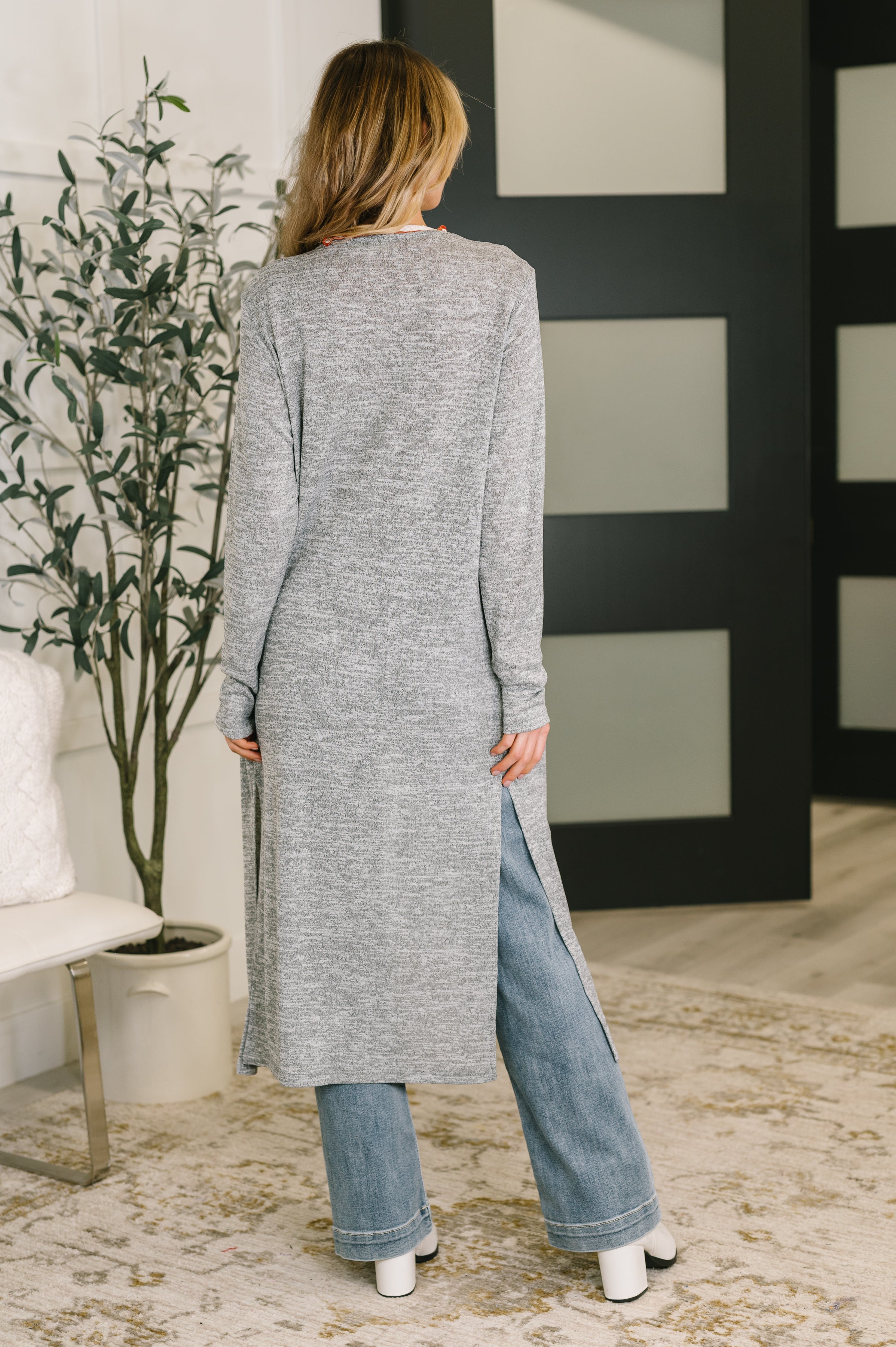 Call Me Wonderful Longline Cardigan in Grey - Charming Charlie