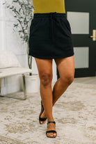 Call it What you Wanna Drawstring Skort in Black - Charming Charlie