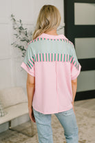 Can't Control It Collared Color Block Top - Charming Charlie
