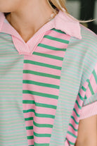Can't Control It Collared Color Block Top - Charming Charlie