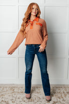 Can't Imagine Why Waffle Knit Contrast Trim Top - Charming Charlie