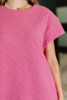 Can't Quit You Drop Shoulder Top in Magenta - Charming Charlie