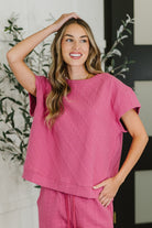 Can't Quit You Drop Shoulder Top in Magenta - Charming Charlie