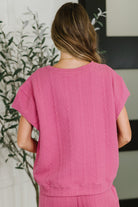 Can't Quit You Drop Shoulder Top in Magenta - Charming Charlie