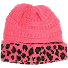 CandyPink Matching Cuff Leopard Print CC Beanie combines expert craftsmanship with standout style. Designed with a comfortable cuff and eye-catching leopard pattern, this beanie offers reliable warmth and a fashionable look. Its stretchy fabric ensures a secure fit for extended wear, making it an ideal accessory for cool weather while enhancing your seasonal wardrobe with a touch of wild sophistication. 
