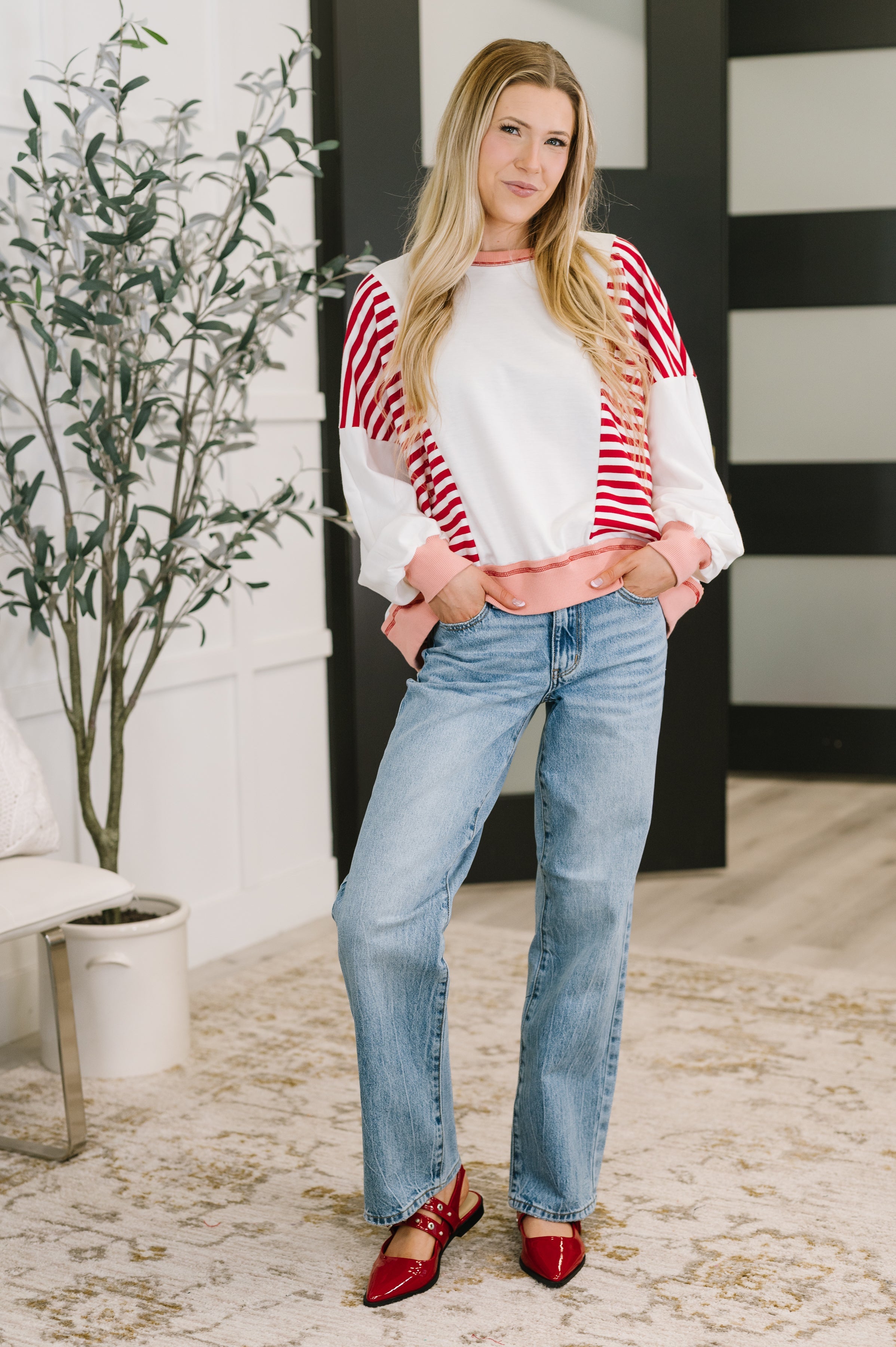 Candy Stripes & Chill Sweatshirt - Charming Charlie
