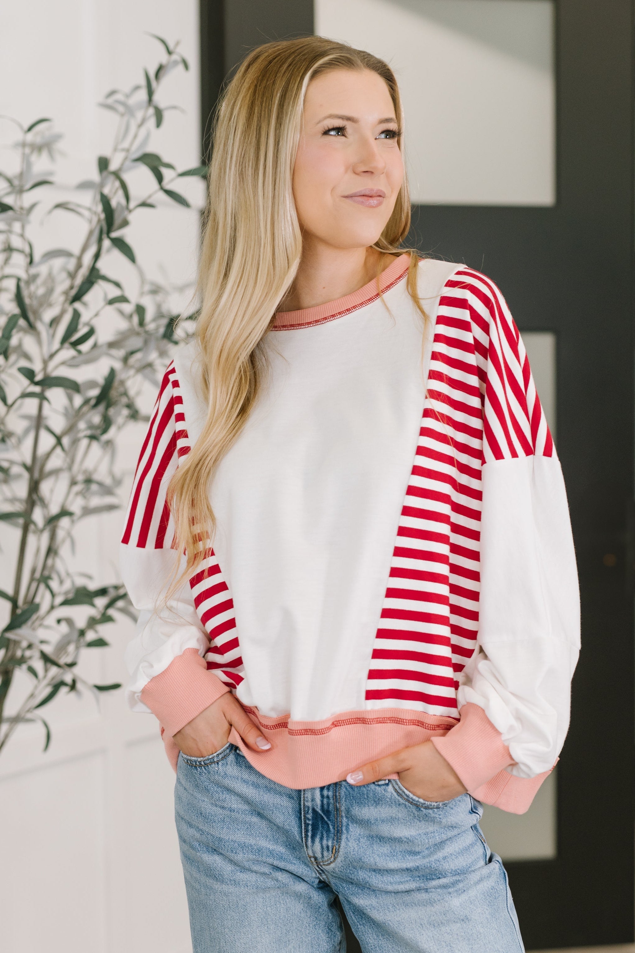 Candy Stripes & Chill Sweatshirt - Charming Charlie