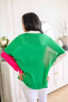 Capture the Day Two Toned Button Up Kelly - Charming Charlie