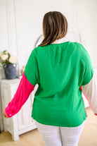 Capture the Day Two Toned Button Up Kelly - Charming Charlie