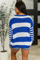 Casual Chaos Drop Shoulder Sweater in Royal Blue - Charming Charlie