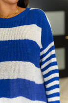 Casual Chaos Drop Shoulder Sweater in Royal Blue - Charming Charlie