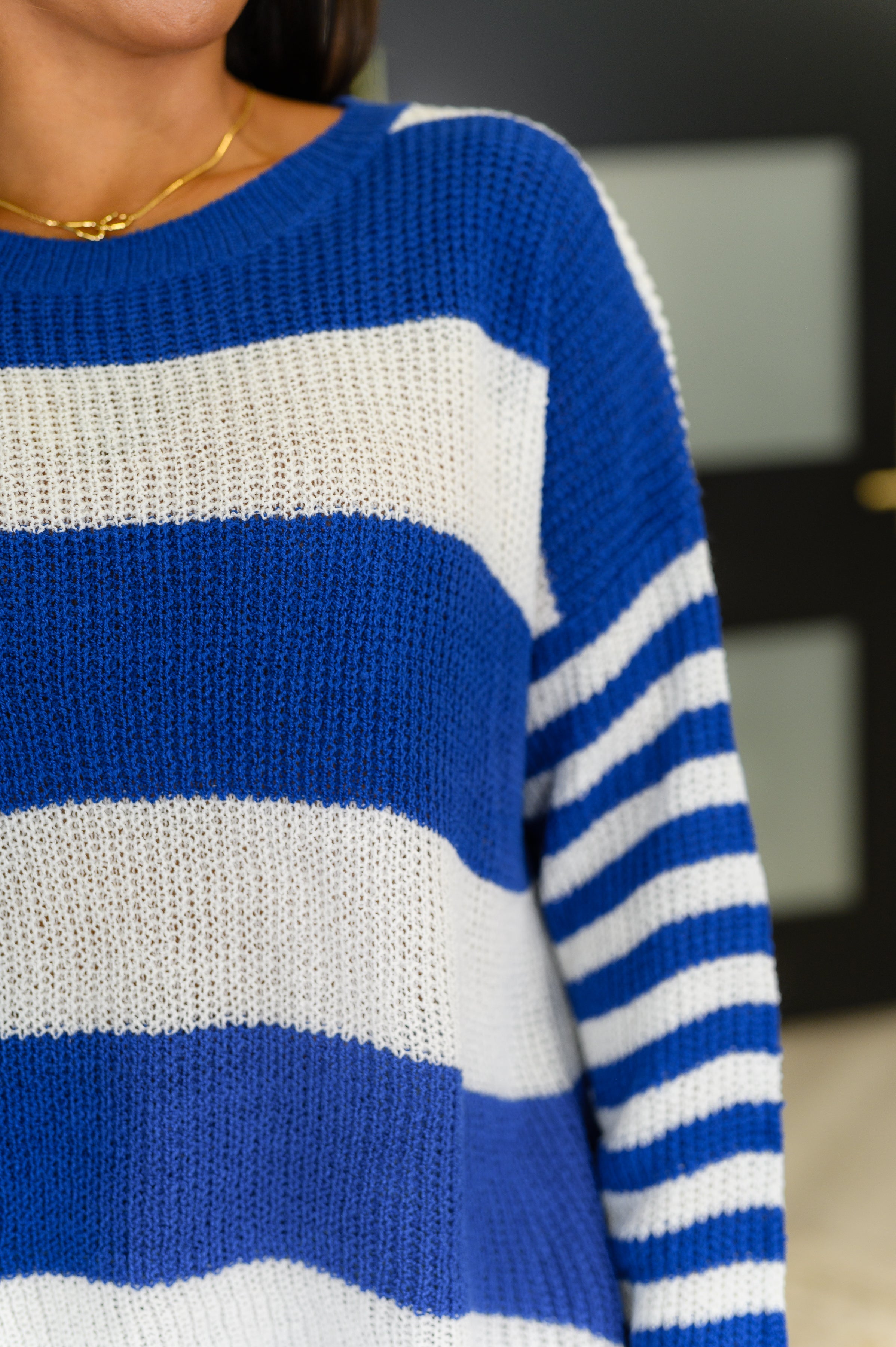 Casual Chaos Drop Shoulder Sweater in Royal Blue - Charming Charlie