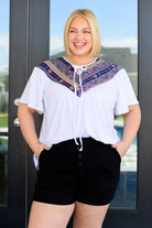 Casually Boho Keyhole Neckline Top - Charming Charlie
