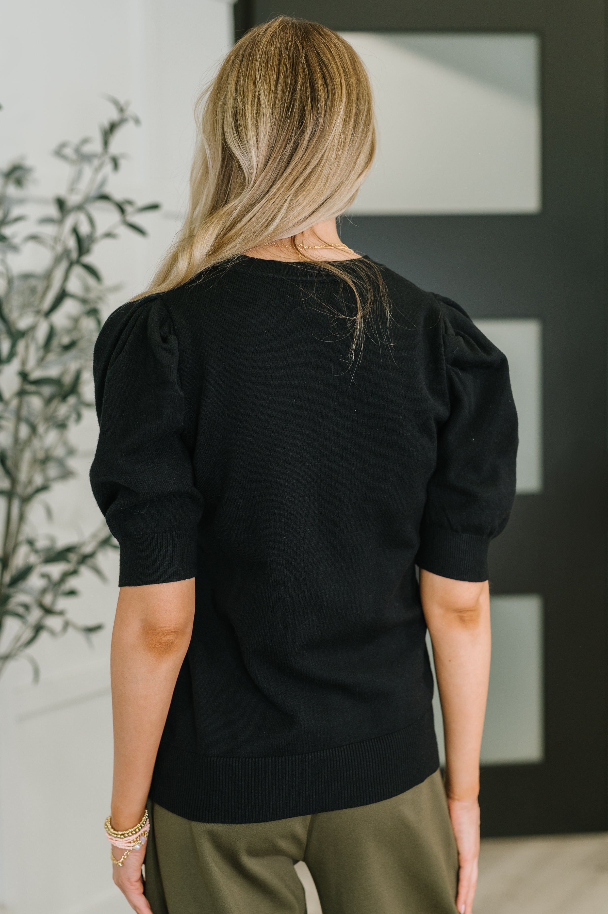 Casually Classy Puff Sleeve Blouse in Black - Charming Charlie