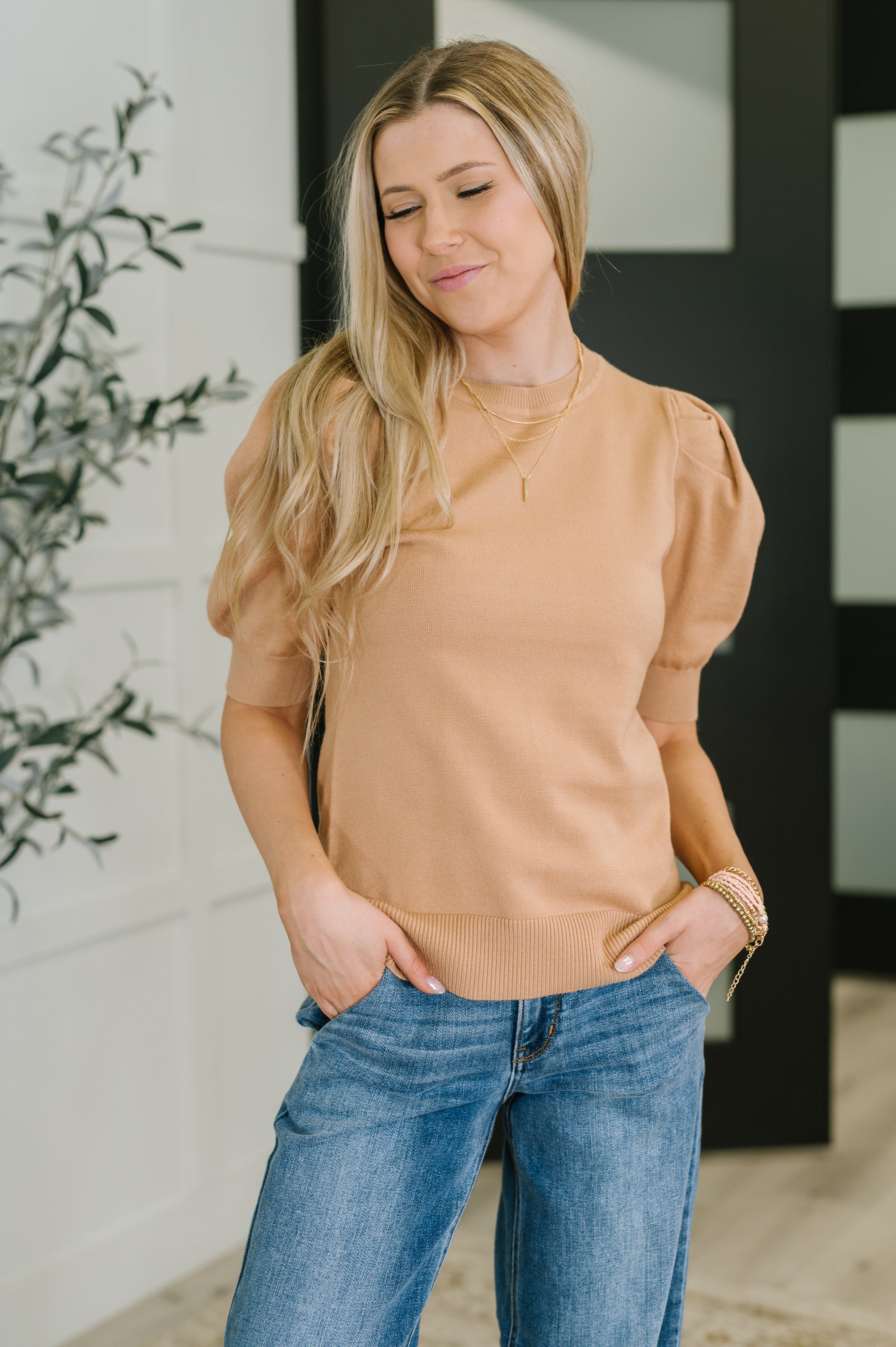 Casually Classy Puff Sleeve Blouse in Brush - Charming Charlie