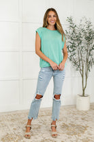 Casually Iconic Waffle Knit Top in Mint - Charming Charlie
