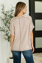 Catch Me Loungin’ Cable Ribbed Knit Top in Ash Mocha - Charming Charlie