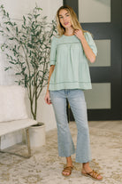 Caught You Looking Crinkle Woven Blouse - Charming Charlie