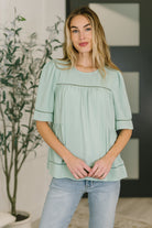 Caught You Looking Crinkle Woven Blouse - Charming Charlie