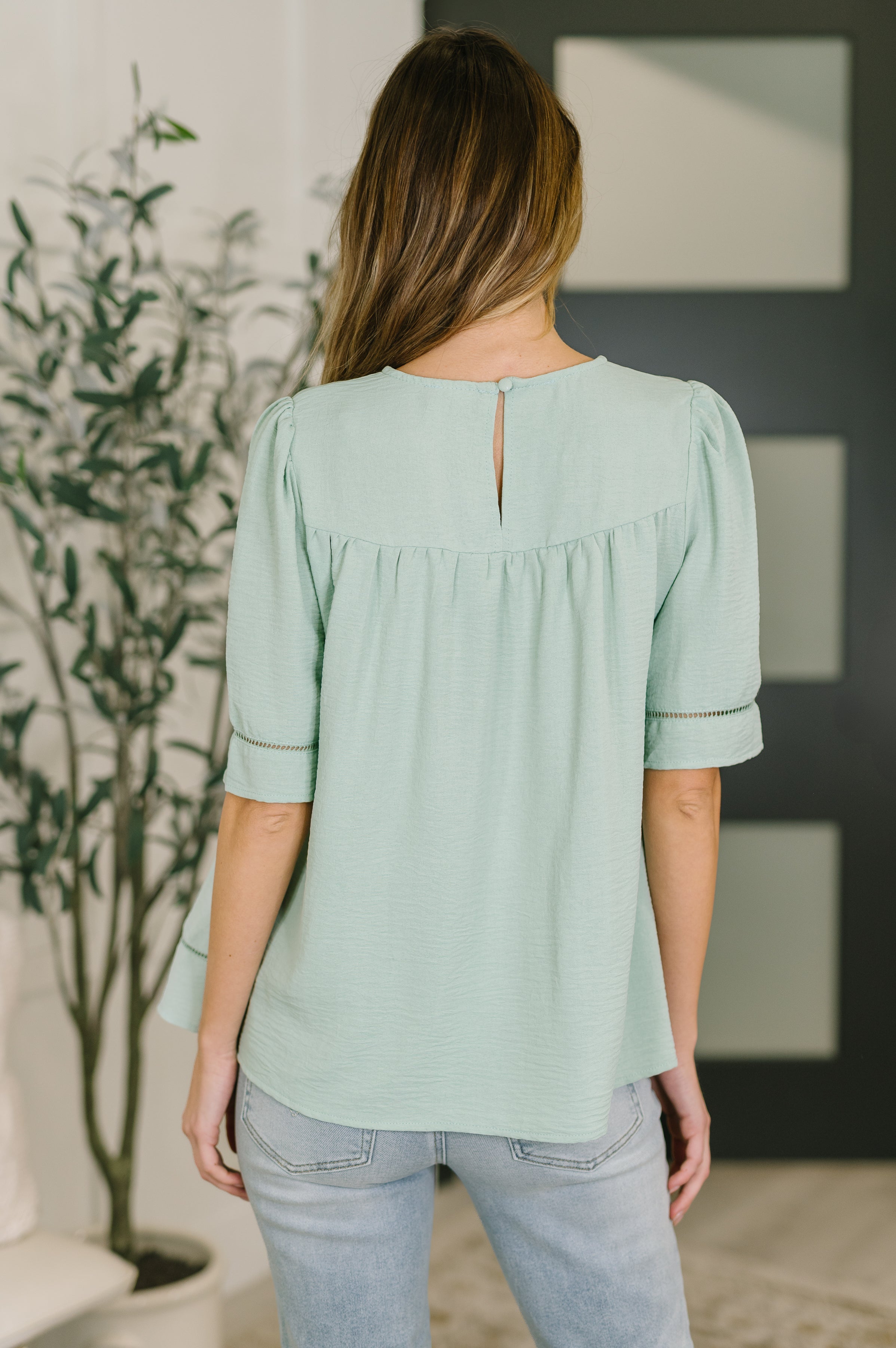 Caught You Looking Crinkle Woven Blouse - Charming Charlie