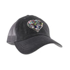Charcoal l C.C Heart Stone Embellishment Baseball Cap is perfect for adding a touch of sparkle to your outfit. With a heart-shaped stone embellishment, this cap adds a unique and stylish touch to any look. Stay on trend and protected from the sun with this must-have accessory.