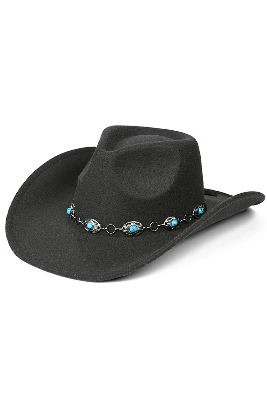 C.C Trim Band Vegan Felt Cowboy Hat - Charming Charlie