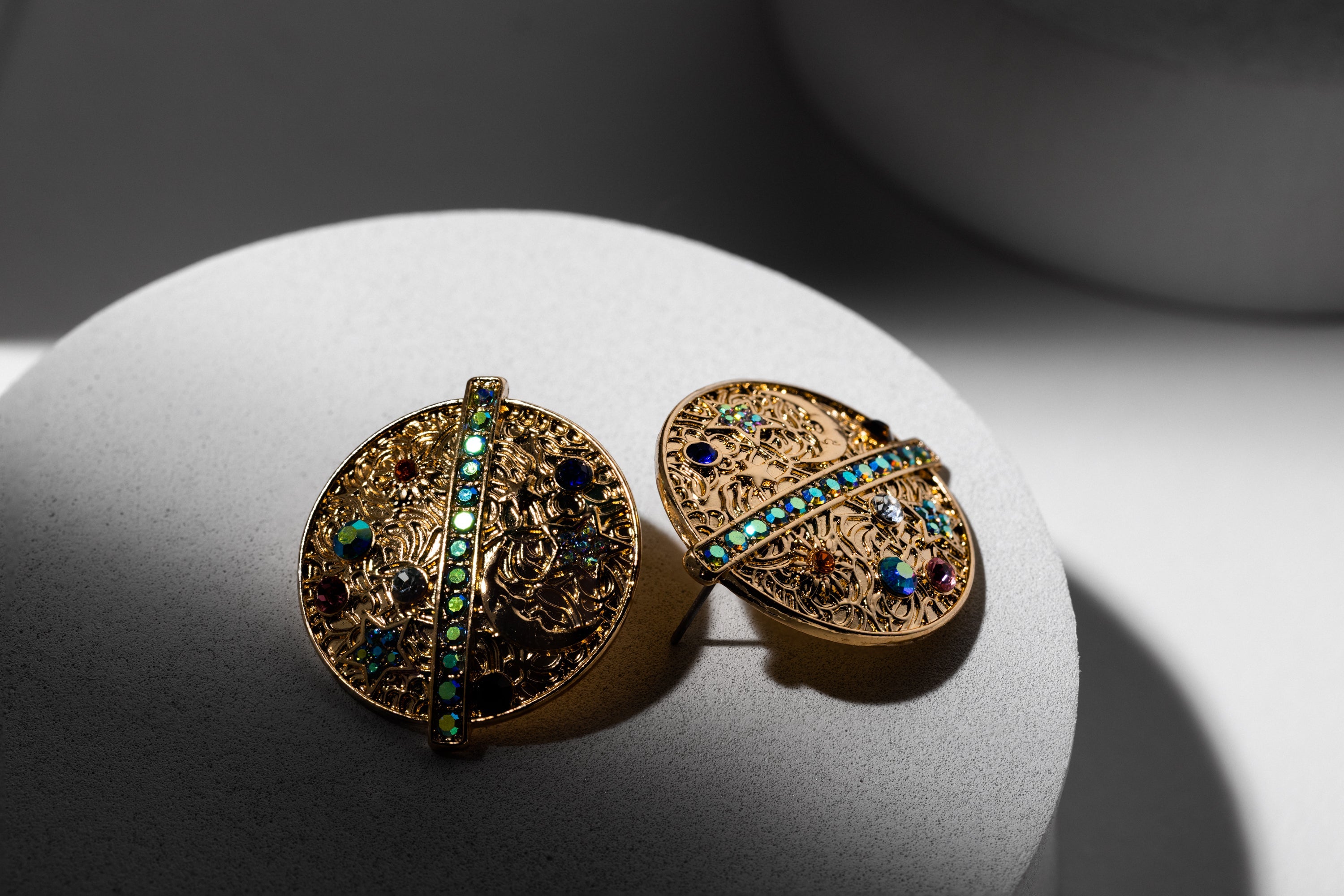 Gold Disc Multicolor Earrings - Charming Charlie