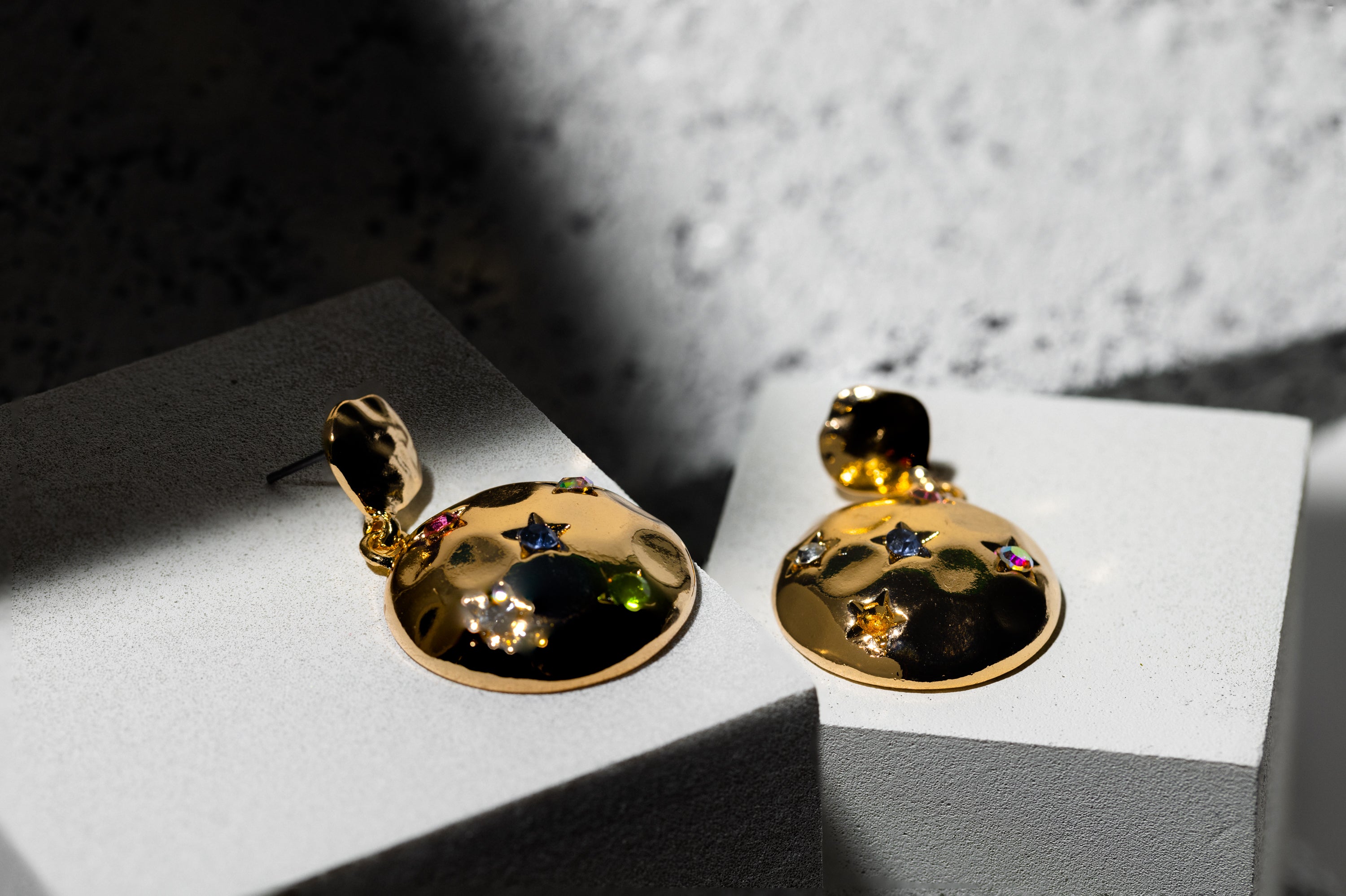 Hammered Gold Multicolor Star Earring - Charming Charlie