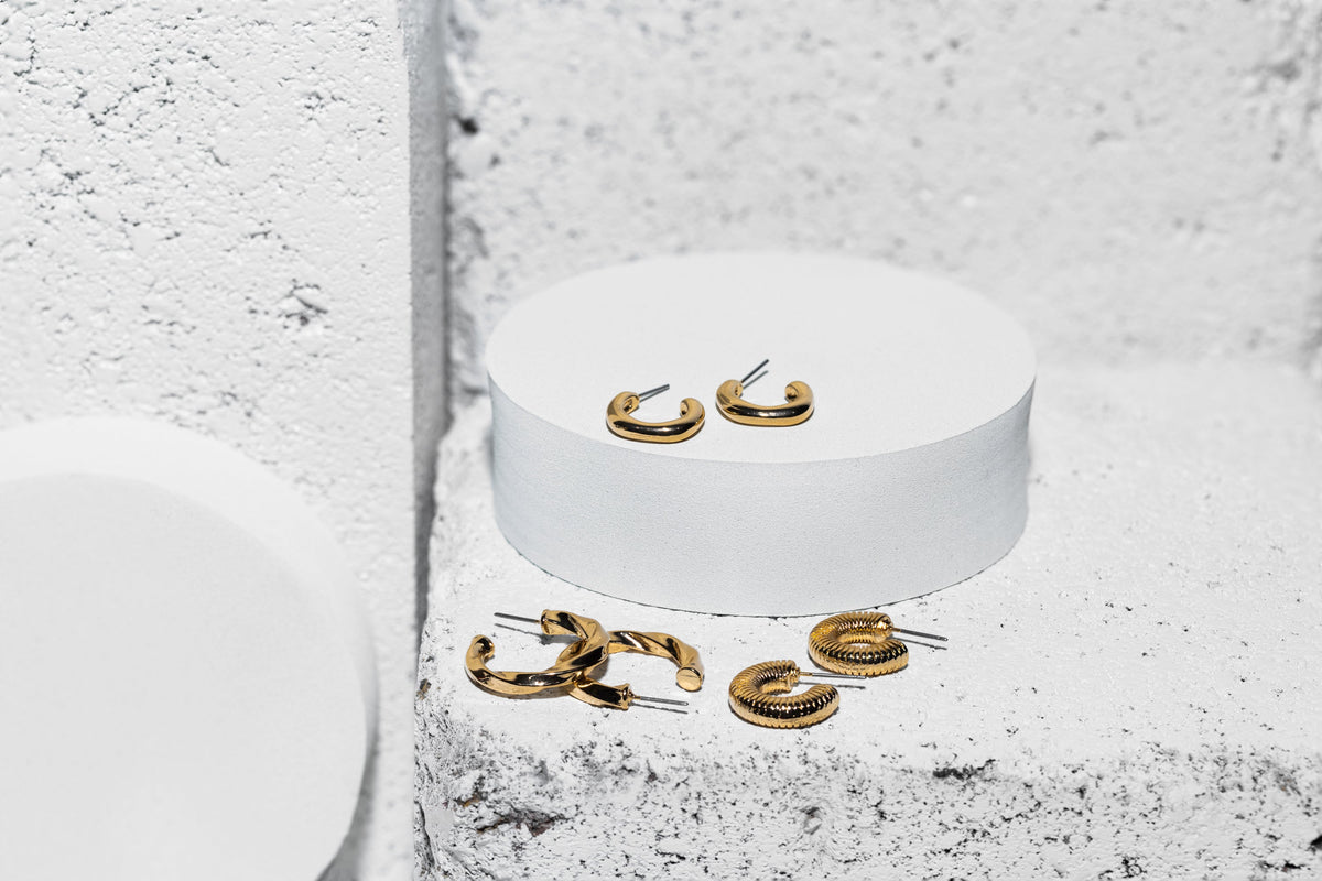 Trio Mini Gold Hoop Earrings - Charming Charlie
