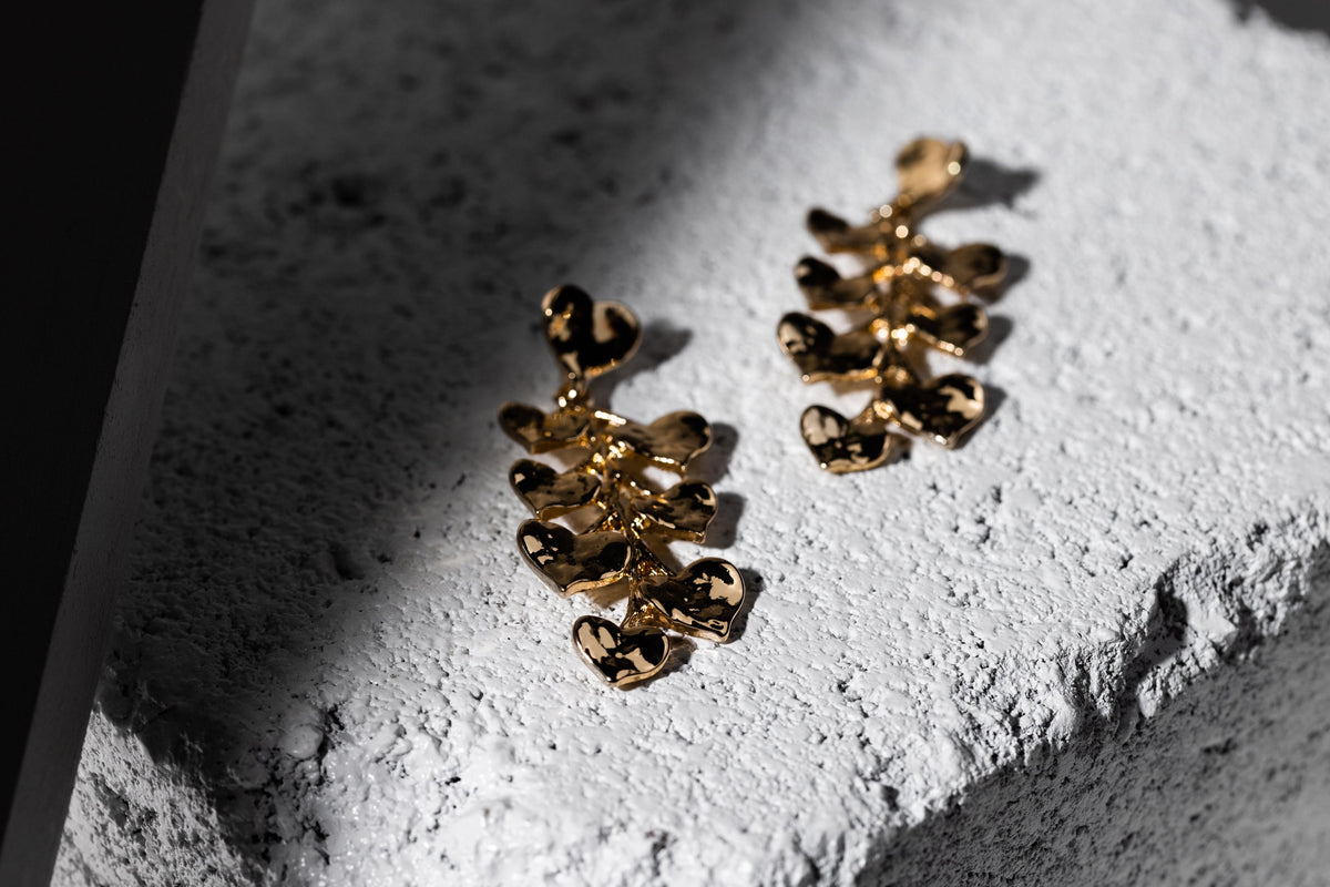 Gold Heart Drop Earrings - Charming Charlie