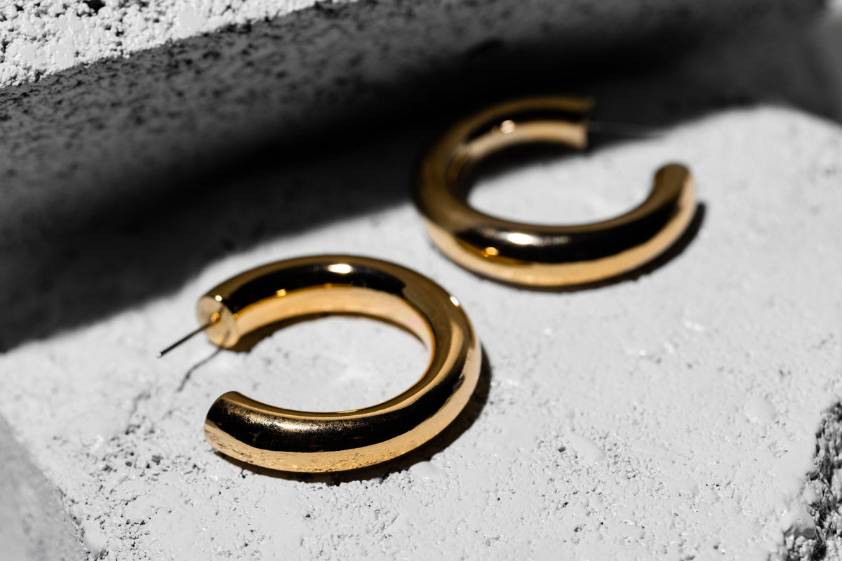Thick Smooth hoop Earrings - Charming Charlie