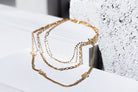 Gold Smile Face 3 Row Necklace - Charming Charlie