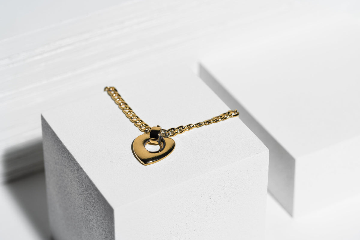 Gold Heart Bubble Necklace - Charming Charlie