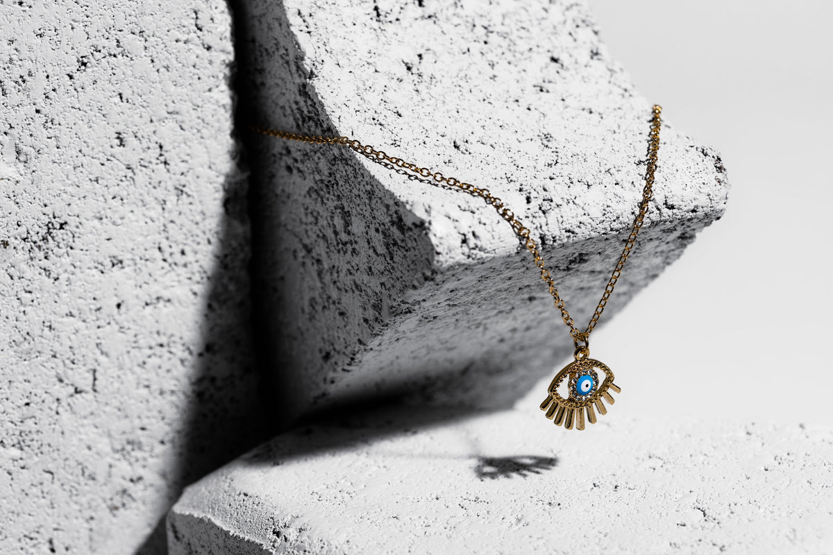 Turq Evil Eye Gold Necklace - Charming Charlie
