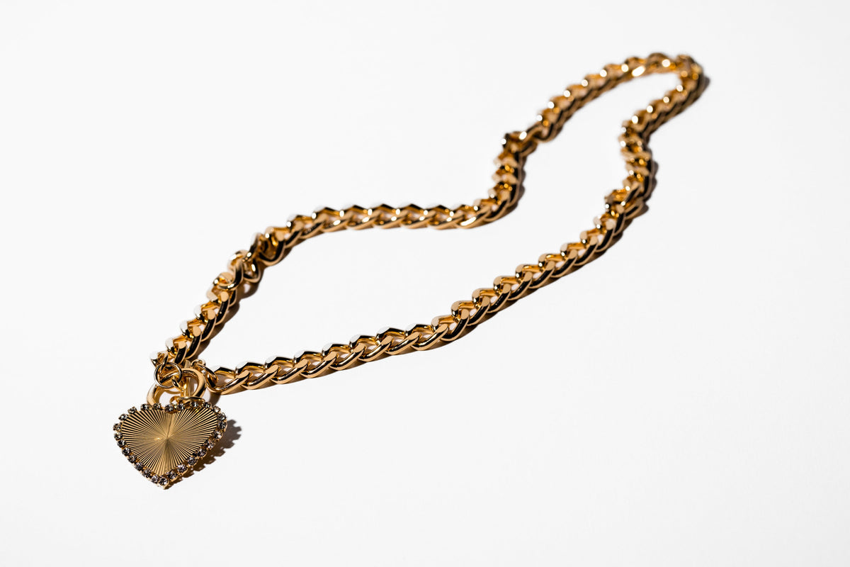 Gold Toggle Heart Pendant Necklace - Charming Charlie
