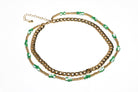 Green And Gold 2 Row Necklace - Charming Charlie