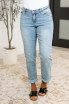 Cheyenne V-Front Cool Denim Boyfriend Jeans - Charming Charlie