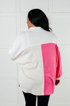 Chip Off the Old Colorblock V-Neck Henley in Pink - Charming Charlie