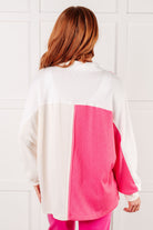 Chip Off the Old Colorblock V-Neck Henley in Pink - Charming Charlie