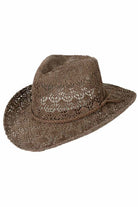 Chocolate C.C. Horseshoe Lace Knitting Cowboy Hat is expertly crafted with intricate lace details and a classic western design. Made with high-quality materials, it offers both style and functionality, perfect for any outdoor adventure. Keep the sun out of your eyes while adding a touch of elegance to your outfit.