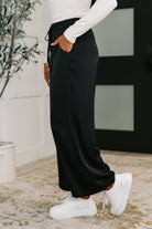 City Ease Wide Leg Bottoms in Black - Charming Charlie
