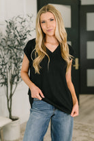 Classic Timeless V-Neck Tee in Black - Charming Charlie