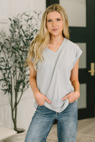Classic Timeless V-Neck Tee in Pearl Grey - Charming Charlie