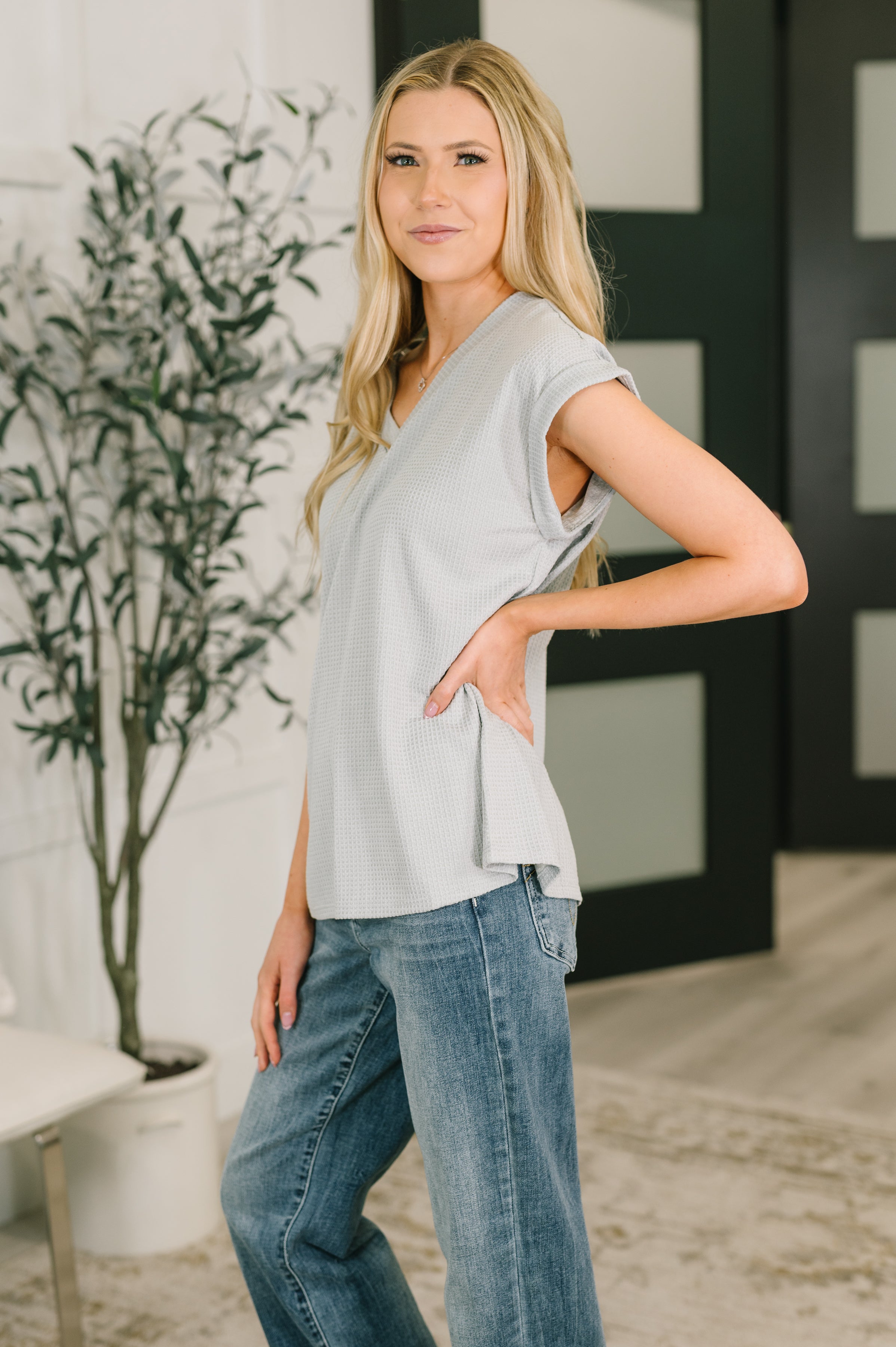 Classic Timeless V-Neck Tee in Pearl Grey - Charming Charlie