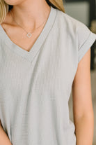 Classic Timeless V-Neck Tee in Pearl Grey - Charming Charlie