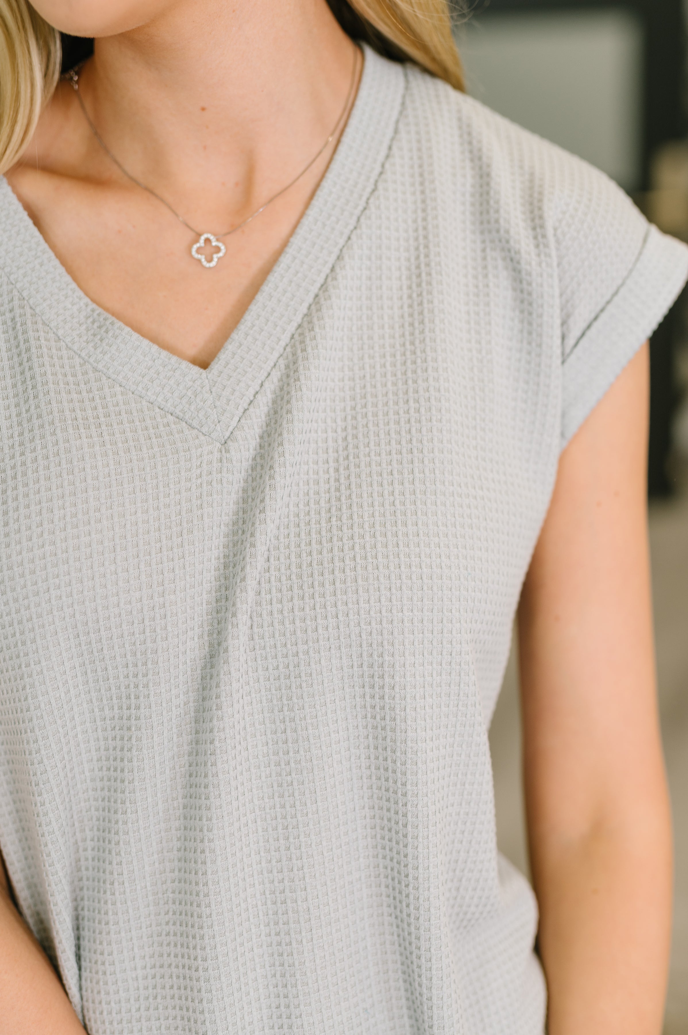 Classic Timeless V-Neck Tee in Pearl Grey - Charming Charlie