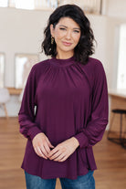 Closing Time Mock Neck Blouse - Charming Charlie