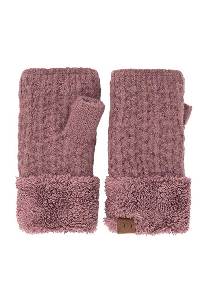 Coco Berry C.C Smocking Stitch Pattern Fingerless Gloves. Comfortable, soft brushed poly stretch knit, finished with a hint of stretch for comfort and flexibility. Wear as fingerless gloves or cover up as mitten, either way you will love these glitters in soft neutral colors. Perfect Gift Birthday, Christmas, Stocking Stuffer, Secret Santa, Holiday, Anniversary, Valentine's Day, Loved One.